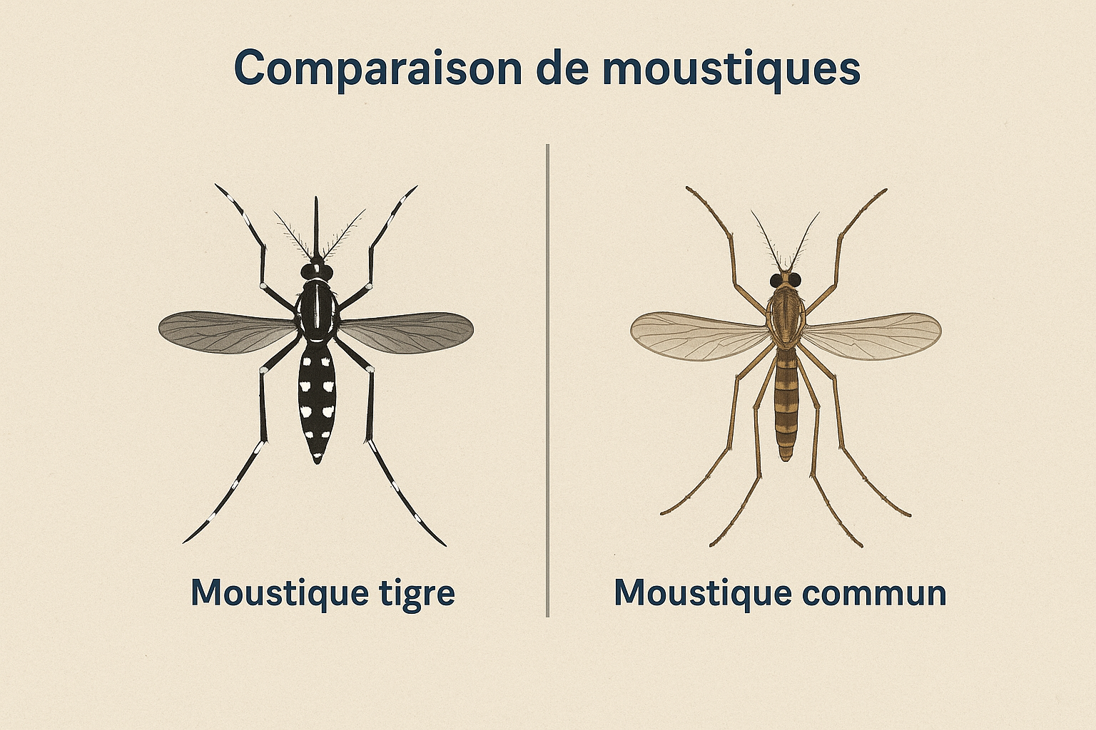 Comparaison moustique tigre vs moustique commun
